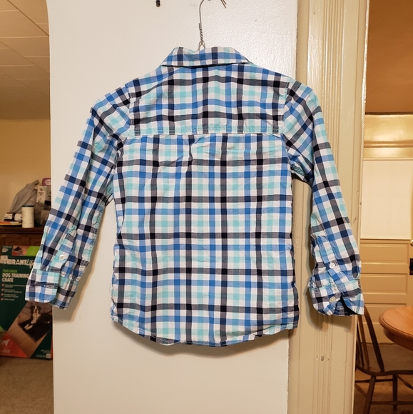 Boys Oshkosh B' Gosh blue striped button down shirt size 8 in great condition - Picture 3 of 3